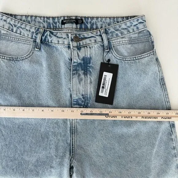 NWT Nasty Gal High Waist Wide Leg Cut Out Jeans - Picture 9 of 11